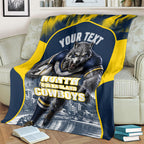 Personalised North Queensland Cowboys Mascot Rugby Blanket Townsville Cityscape Athletic Graphic Print