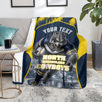 Personalised North Queensland Cowboys Mascot Rugby Blanket Townsville Cityscape Athletic Graphic Print