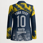 Personalised North Queensland Cowboys Mascot Rugby Blazer Townsville Cityscape Athletic Graphic Print