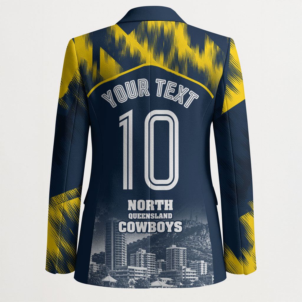 Personalised North Queensland Cowboys Mascot Rugby Blazer Townsville Cityscape Athletic Graphic Print