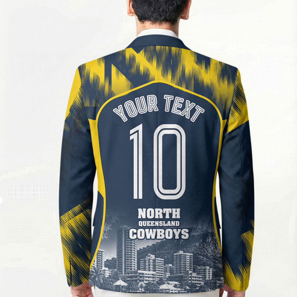 Personalised North Queensland Cowboys Mascot Rugby Blazer Townsville Cityscape Athletic Graphic Print