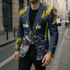 Personalised North Queensland Cowboys Mascot Rugby Blazer Townsville Cityscape Athletic Graphic Print