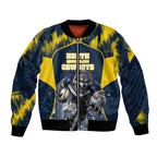 Personalised North Queensland Cowboys Mascot Rugby Bomber Jacket Townsville Cityscape Athletic Graphic Print