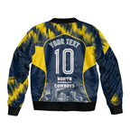 Personalised North Queensland Cowboys Mascot Rugby Bomber Jacket Townsville Cityscape Athletic Graphic Print
