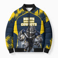 Personalised North Queensland Cowboys Mascot Rugby Bomber Puffer Jacket Townsville Cityscape Athletic Graphic Print