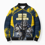 Personalised North Queensland Cowboys Mascot Rugby Bomber Puffer Jacket Townsville Cityscape Athletic Graphic Print