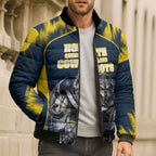 Personalised North Queensland Cowboys Mascot Rugby Bomber Puffer Jacket Townsville Cityscape Athletic Graphic Print