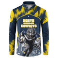 Personalised North Queensland Cowboys Mascot Rugby Button Sweatshirt Townsville Cityscape Athletic Graphic Print