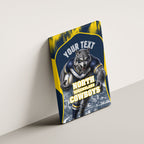 Personalised North Queensland Cowboys Mascot Rugby Canvas Wall Art Townsville Cityscape Athletic Graphic Print