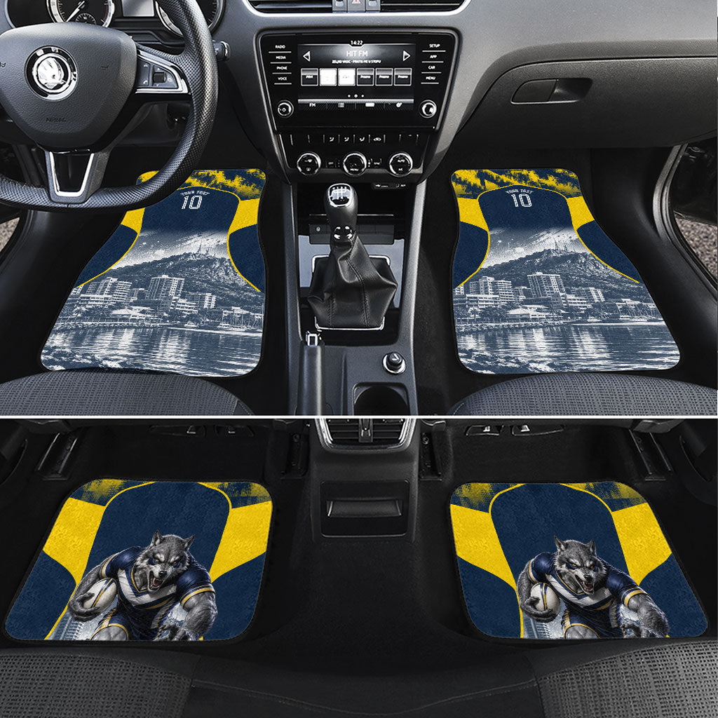 Personalised North Queensland Cowboys Mascot Rugby Car Mats Townsville Cityscape Athletic Graphic Print