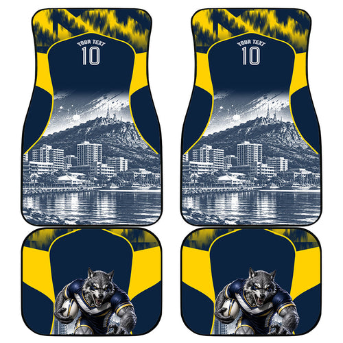 Personalised North Queensland Cowboys Mascot Rugby Car Mats Townsville Cityscape Athletic Graphic Print