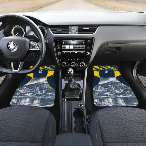 Personalised North Queensland Cowboys Mascot Rugby Car Mats Townsville Cityscape Athletic Graphic Print