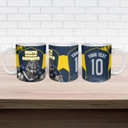 Personalised North Queensland Cowboys Mascot Rugby Ceramic Mug Townsville Cityscape Athletic Graphic Print