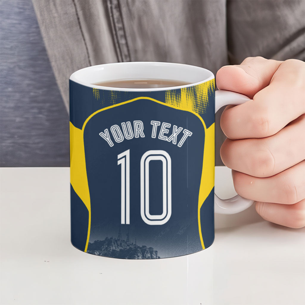 Personalised North Queensland Cowboys Mascot Rugby Ceramic Mug Townsville Cityscape Athletic Graphic Print