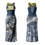 Personalised North Queensland Cowboys Mascot Rugby Couples Matching Tank Maxi Dress and Long Sleeve Button Shirt Townsville Cityscape Athletic Graphic Print