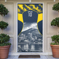 Personalised North Queensland Cowboys Mascot Rugby Door Cover Townsville Cityscape Athletic Graphic Print