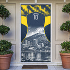 Personalised North Queensland Cowboys Mascot Rugby Door Cover Townsville Cityscape Athletic Graphic Print