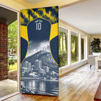 Personalised North Queensland Cowboys Mascot Rugby Door Cover Townsville Cityscape Athletic Graphic Print