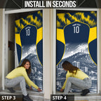 Personalised North Queensland Cowboys Mascot Rugby Door Cover Townsville Cityscape Athletic Graphic Print