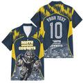Personalised North Queensland Cowboys Mascot Rugby Family Matching Summer Maxi Dress and Hawaiian Shirt Townsville Cityscape Athletic Graphic Print