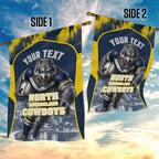 Personalised North Queensland Cowboys Mascot Rugby Garden Flag Townsville Cityscape Athletic Graphic Print