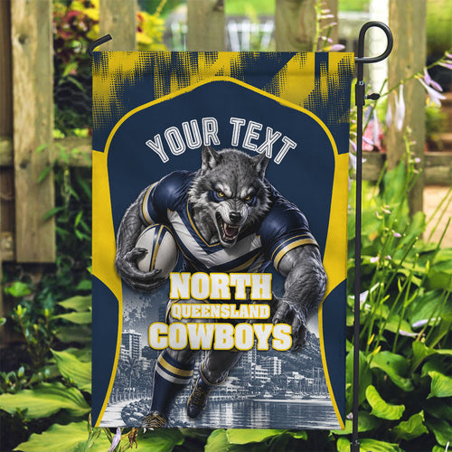 Personalised North Queensland Cowboys Mascot Rugby Garden Flag Townsville Cityscape Athletic Graphic Print