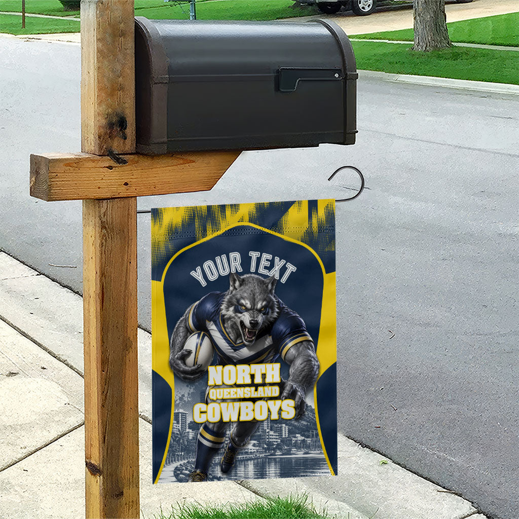 Personalised North Queensland Cowboys Mascot Rugby Garden Flag Townsville Cityscape Athletic Graphic Print