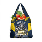 Personalised North Queensland Cowboys Mascot Rugby Grocery Bag Townsville Cityscape Athletic Graphic Print