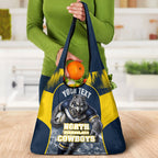 Personalised North Queensland Cowboys Mascot Rugby Grocery Bag Townsville Cityscape Athletic Graphic Print