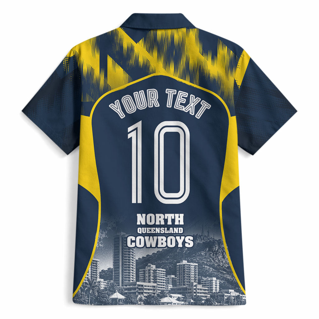 Personalised North Queensland Cowboys Mascot Rugby Hawaiian Shirt Townsville Cityscape Athletic Graphic Print