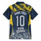 Personalised North Queensland Cowboys Mascot Rugby Hawaiian Shirt Townsville Cityscape Athletic Graphic Print