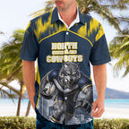 Personalised North Queensland Cowboys Mascot Rugby Hawaiian Shirt Townsville Cityscape Athletic Graphic Print