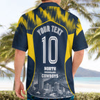 Personalised North Queensland Cowboys Mascot Rugby Hawaiian Shirt Townsville Cityscape Athletic Graphic Print