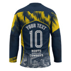 Personalised North Queensland Cowboys Mascot Rugby Hockey Jersey Townsville Cityscape Athletic Graphic Print