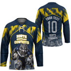 Personalised North Queensland Cowboys Mascot Rugby Hockey Jersey Townsville Cityscape Athletic Graphic Print