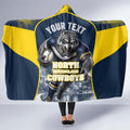Personalised North Queensland Cowboys Mascot Rugby Hooded Blanket Townsville Cityscape Athletic Graphic Print