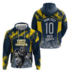 Personalised North Queensland Cowboys Mascot Rugby Hoodie Townsville Cityscape Athletic Graphic Print