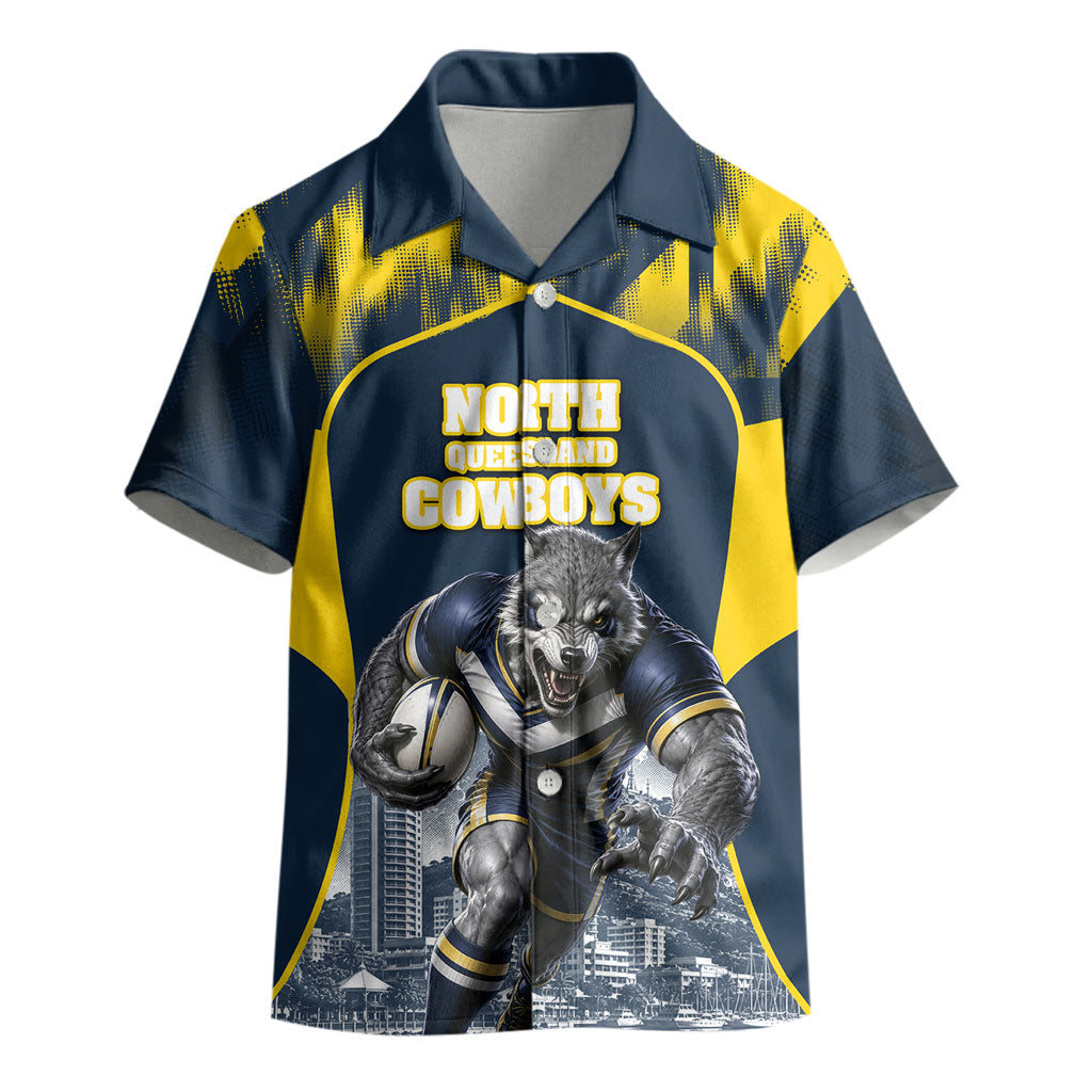 Personalised North Queensland Cowboys Mascot Rugby Kid Hawaiian Shirt Townsville Cityscape Athletic Graphic Print