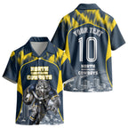Personalised North Queensland Cowboys Mascot Rugby Kid Hawaiian Shirt Townsville Cityscape Athletic Graphic Print