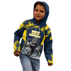 Personalised North Queensland Cowboys Mascot Rugby Kid Hoodie Townsville Cityscape Athletic Graphic Print