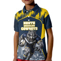 Personalised North Queensland Cowboys Mascot Rugby Kid Polo Shirt Townsville Cityscape Athletic Graphic Print