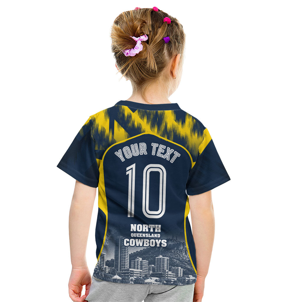 Personalised North Queensland Cowboys Mascot Rugby Kid T Shirt Townsville Cityscape Athletic Graphic Print