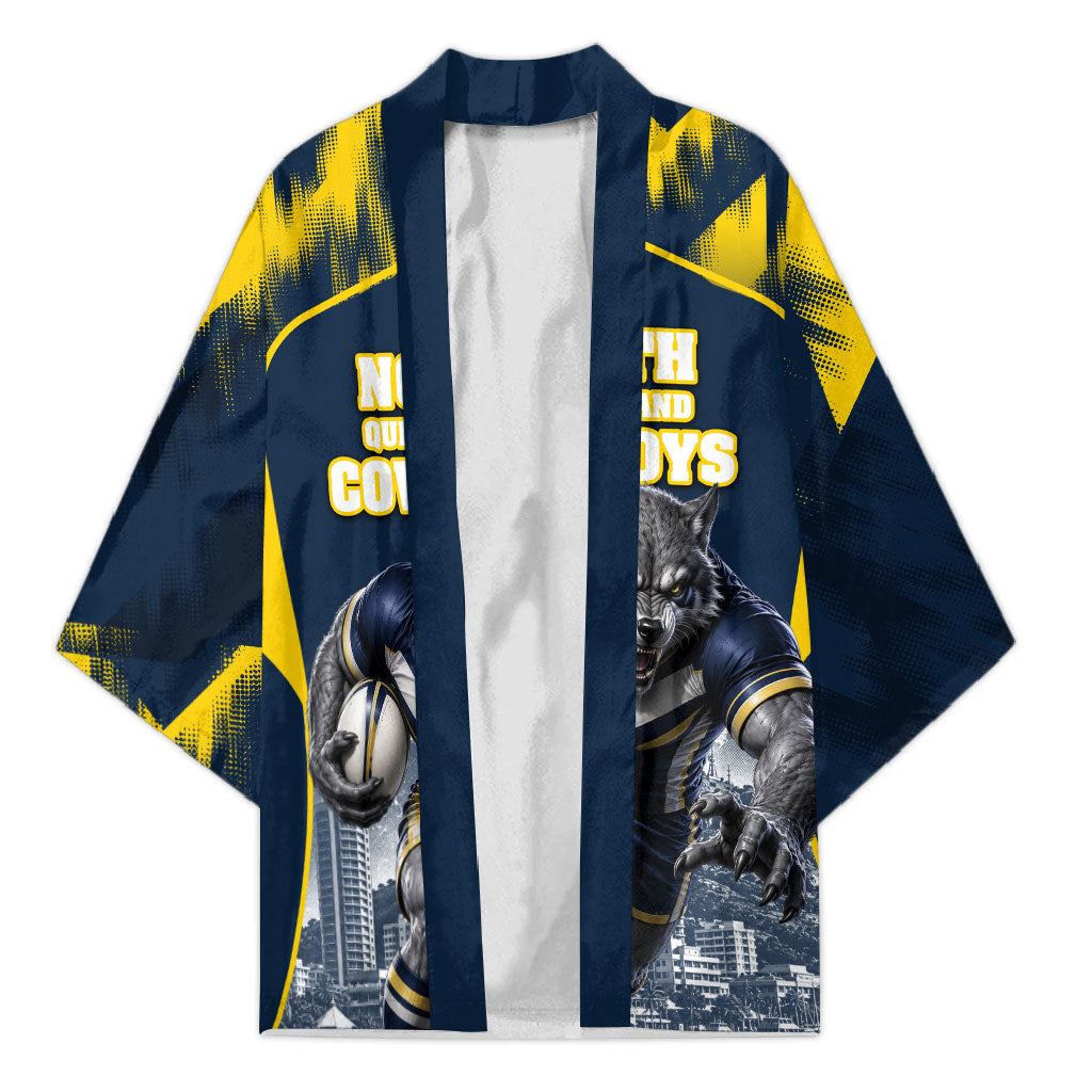 Personalised North Queensland Cowboys Mascot Rugby Kimono Townsville Cityscape Athletic Graphic Print