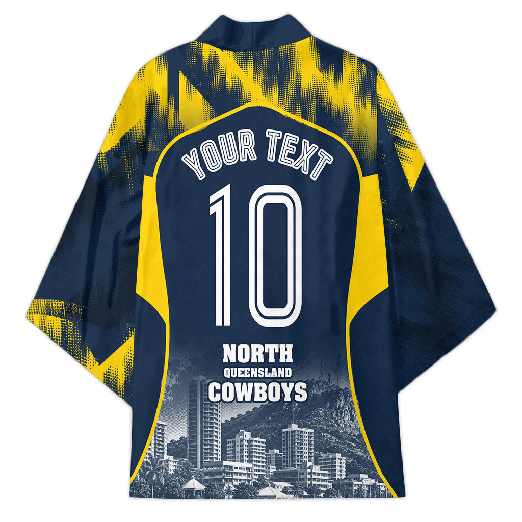 Personalised North Queensland Cowboys Mascot Rugby Kimono Townsville Cityscape Athletic Graphic Print