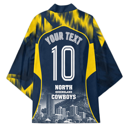Personalised North Queensland Cowboys Mascot Rugby Kimono Townsville Cityscape Athletic Graphic Print