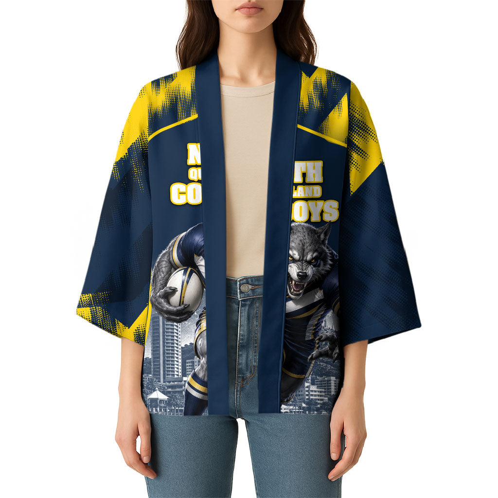 Personalised North Queensland Cowboys Mascot Rugby Kimono Townsville Cityscape Athletic Graphic Print