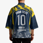 Personalised North Queensland Cowboys Mascot Rugby Kimono Townsville Cityscape Athletic Graphic Print