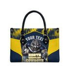 Personalised North Queensland Cowboys Mascot Rugby Leather Bag Townsville Cityscape Athletic Graphic Print