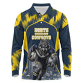 Personalised North Queensland Cowboys Mascot Rugby Long Sleeve Polo Shirt Townsville Cityscape Athletic Graphic Print