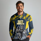 Personalised North Queensland Cowboys Mascot Rugby Long Sleeve Polo Shirt Townsville Cityscape Athletic Graphic Print